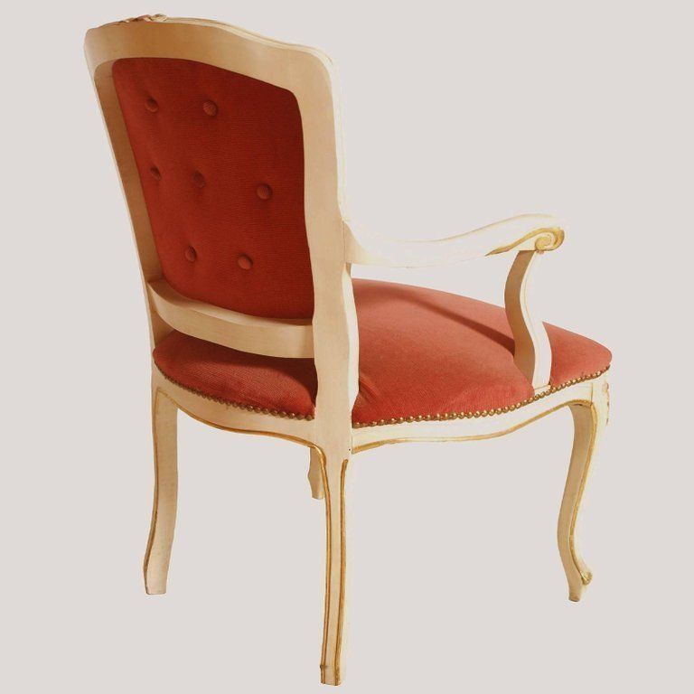 Early 20th Century Venetian Baroque Armchairs, Lacquered Red Velvet Upholstered photo for sale