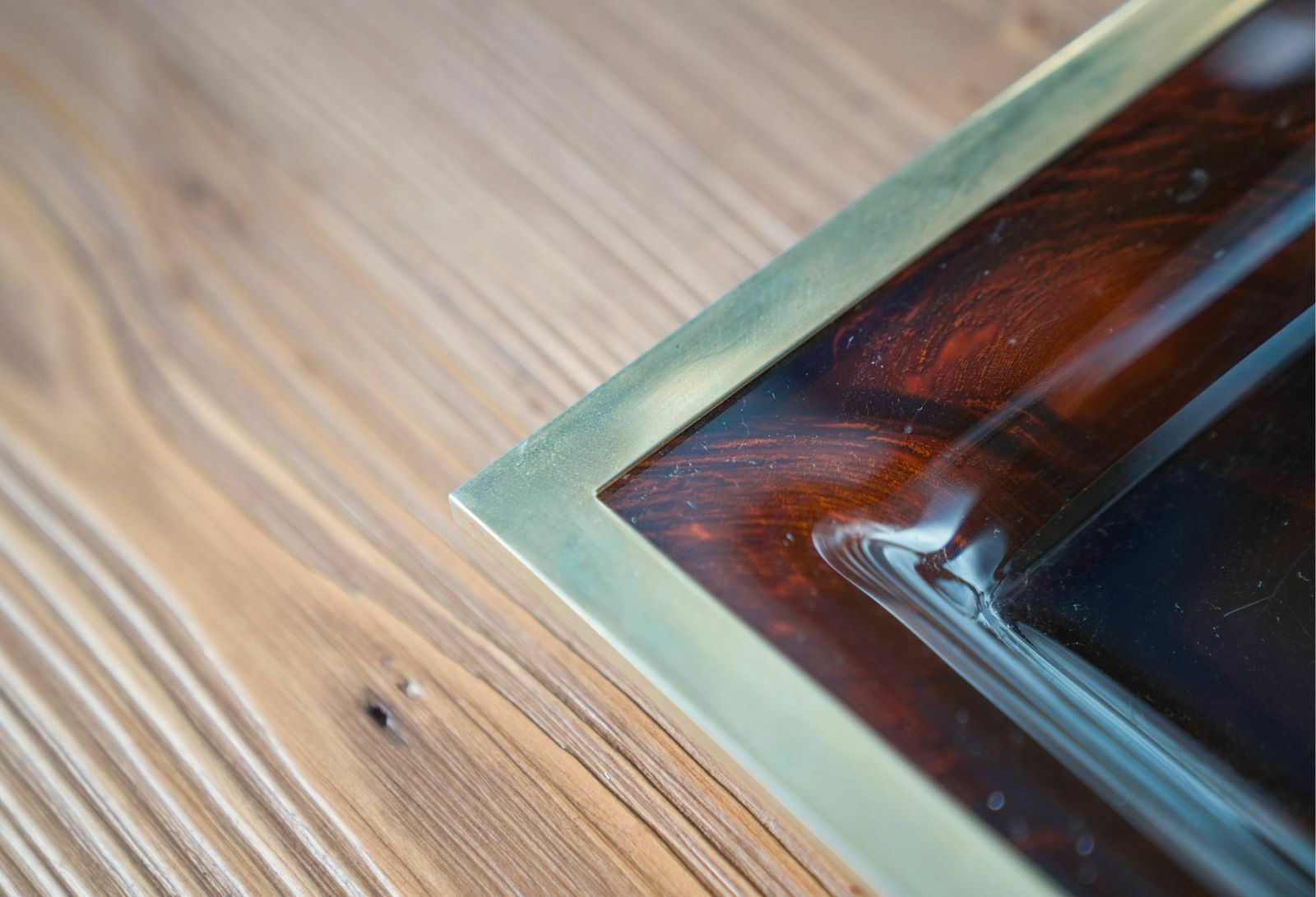 photo furniture Mid Century Christian Dior Lucite And Metal Tray   1970s Designer Piece, France