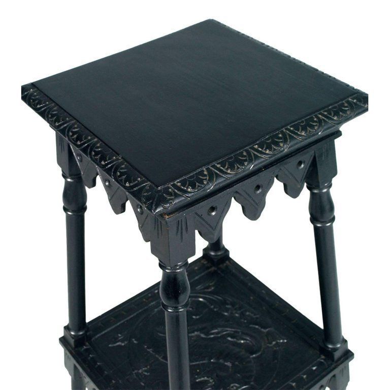 Antique Art Nouveau Hand Carved Walnut Pedestal By Bonciani, Cascina, Tuscany photo furniture