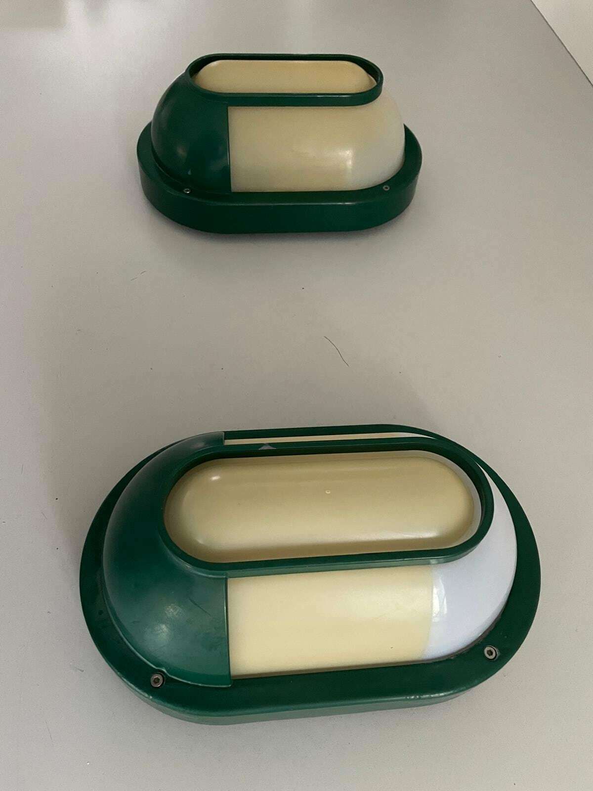 Plexiglass & Green Metal Pair Of Sconces By Bonalux, 1980s, Germany photo buy