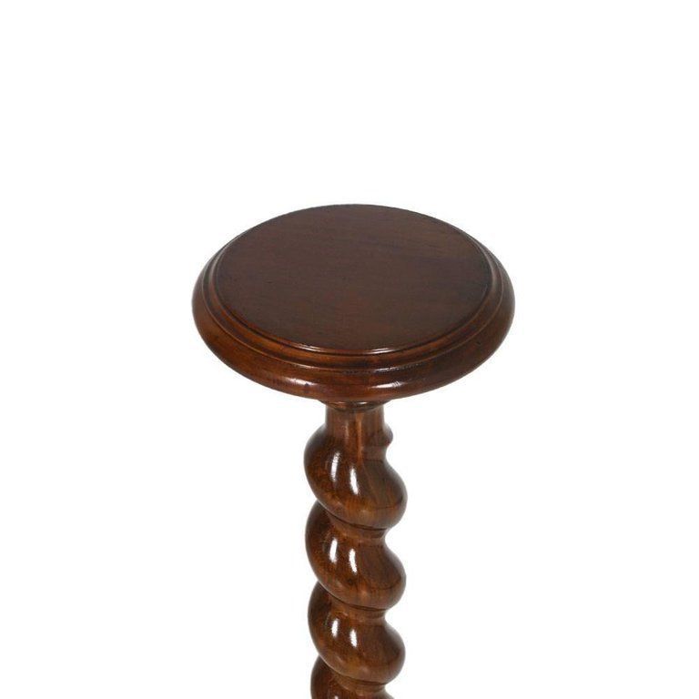 Late 19th Century Renaissance Column Pedestal In Hand Turned Walnut photo furniture