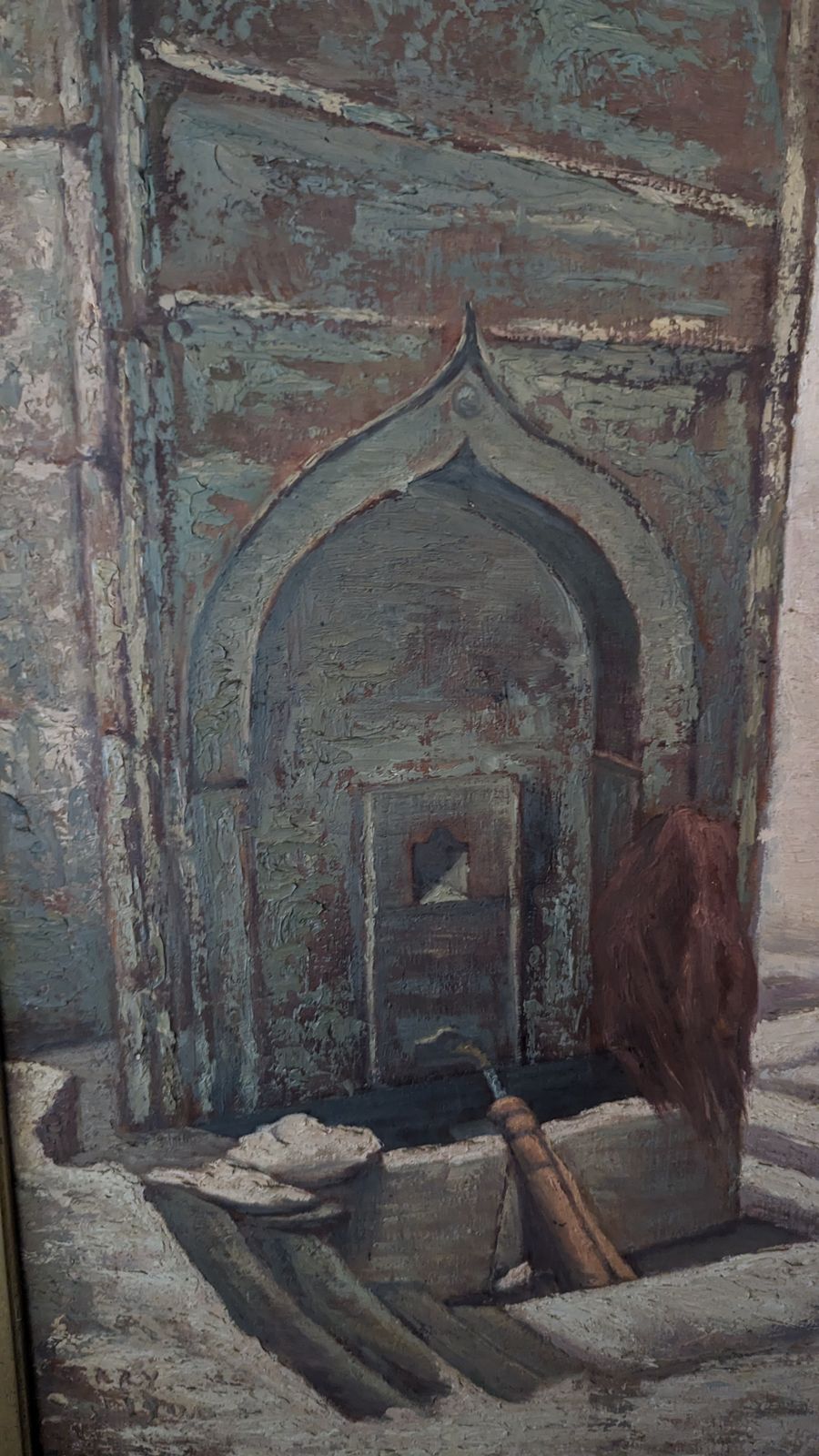 photo furniture Antique French Orientalist Oil Painting On Canvas 1900 Signed Ferry