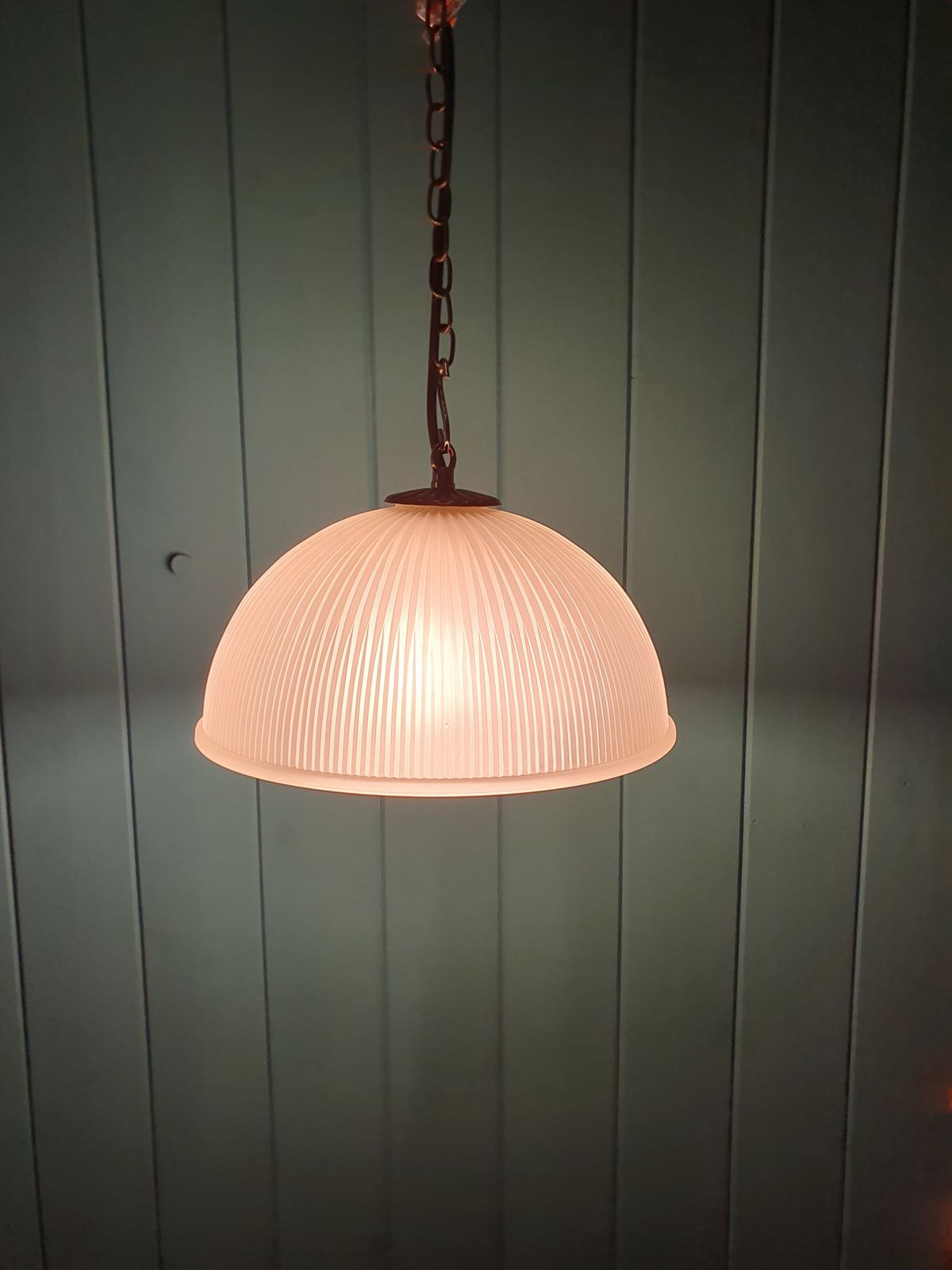 Early 20th Century Reeded Glass Shade 12" photo furniture