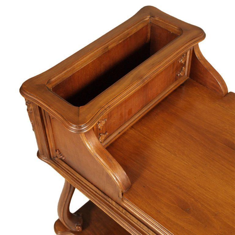Early 20th Century Venetian Baroque Bar Cart, Carved Walnut photo for sale