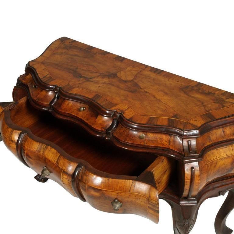 1890s Venetian Baroque Cabinet Chest Of Drawers Console Handcarved Walnut Burl photo 16864.0