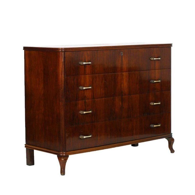 1930s Art Deco Mirrored Dresser, Commode In Walnut Restored And Polished To Wax photo 7316.0