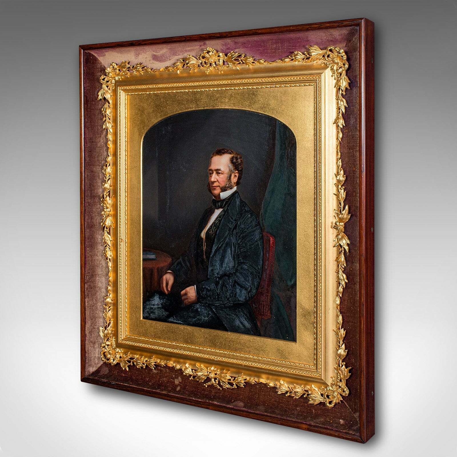 Antique Gentleman's Portrait, English School, Framed, Painting, Art, Edwardian photo for sale