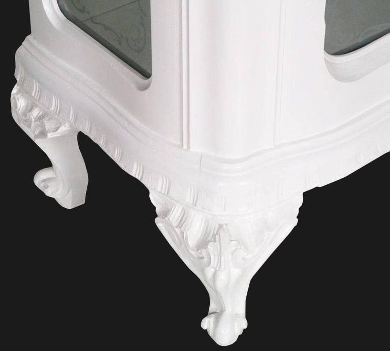 Early 20th Century Venetian Baroque Lacquered Display Cabinet Hand Carved Walnut photo vinterior