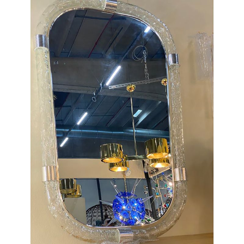 Italian "Torciglione" Murano Style Glass Wall Mirror By Simoeng photo furniture