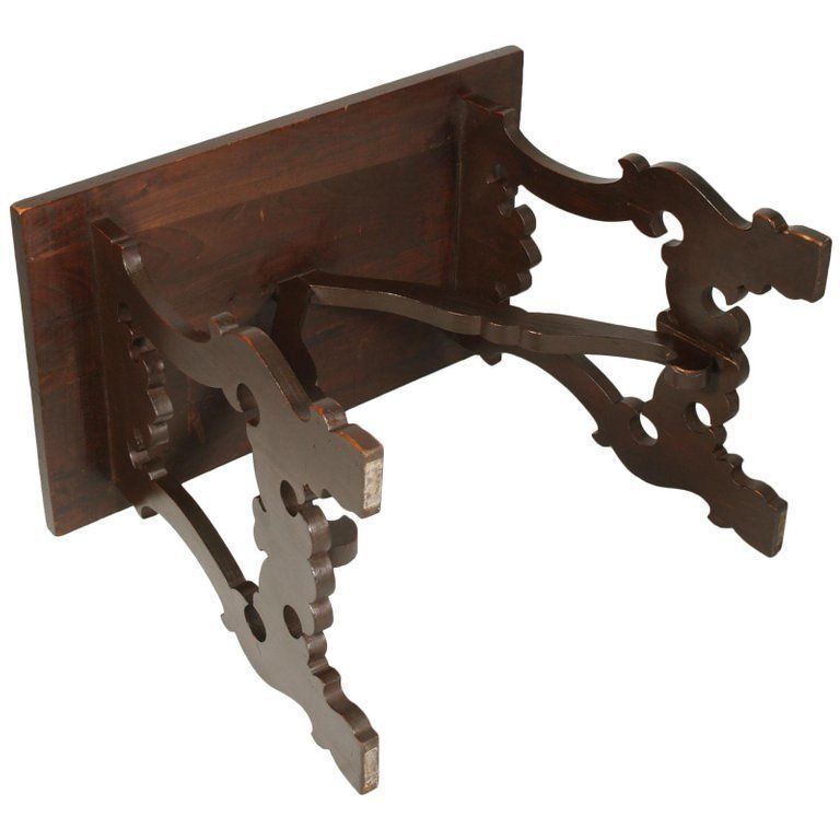 18th Century Renaissance Florentine 'Fratino' Coffee Side Table Lyre Legs Walnut photo Furniture