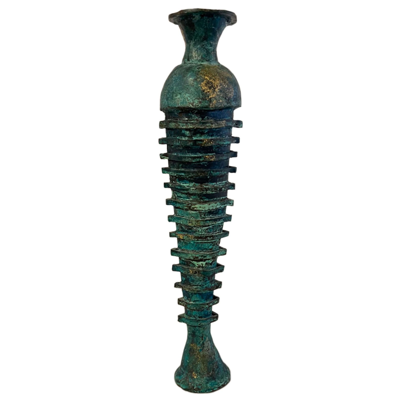 Egyptian Revival Patinated Bronze And Gilt Vase Circa 1990 photo furniture