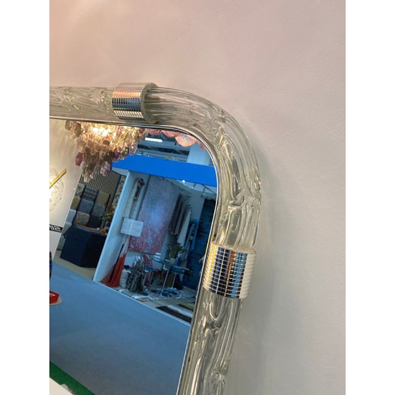 Italian "Torciglione" Murano Style Glass Wall Mirror By Simoeng photo furniture