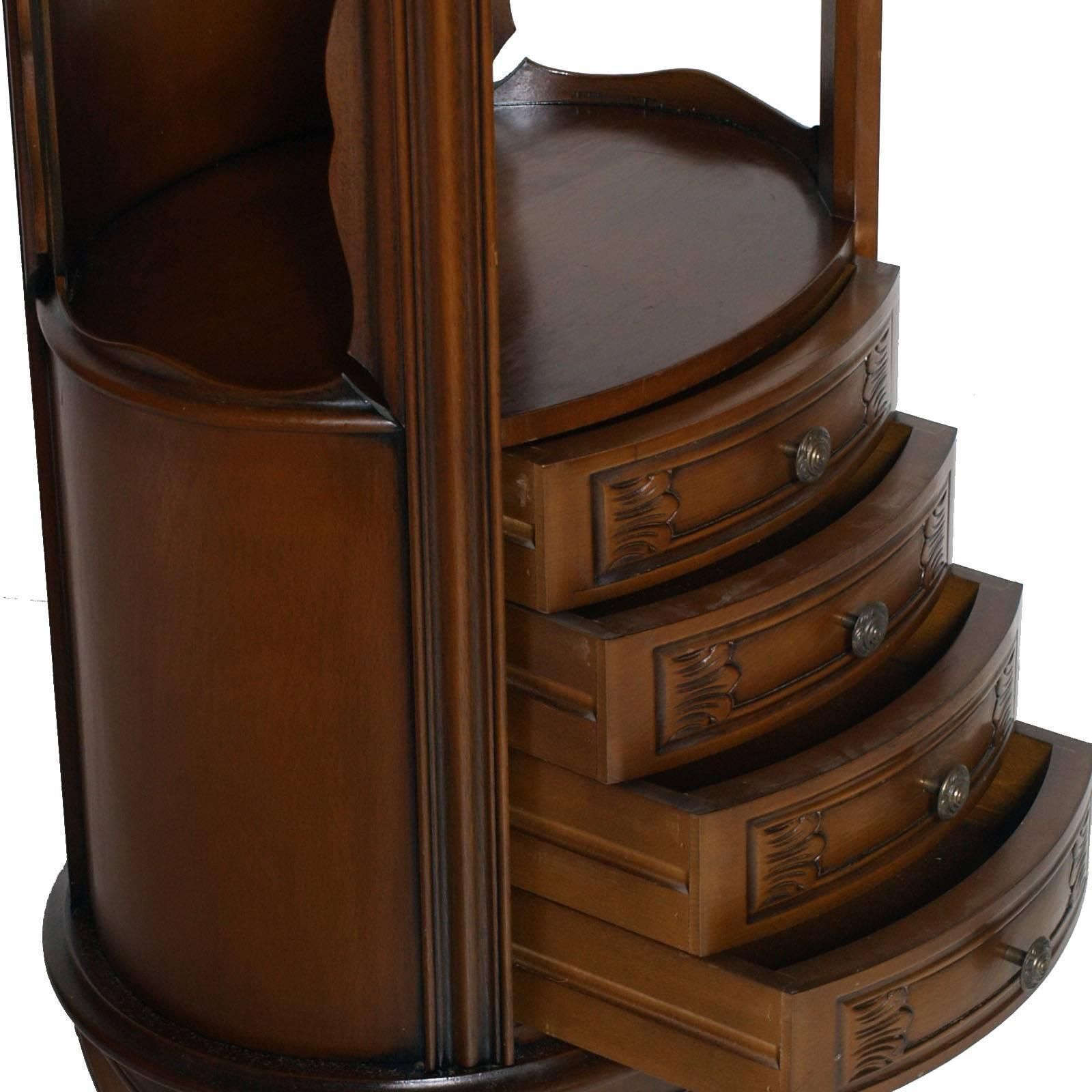 1920s Art Nouveau Oval Lombard Cabinet Or Nightstand, With 4 Drawers , Restored photo Furniture