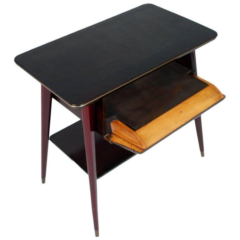 Midcentury Console Occasional Table, Drawer, Ico Parisi Attributed, Mahogany photo furniture