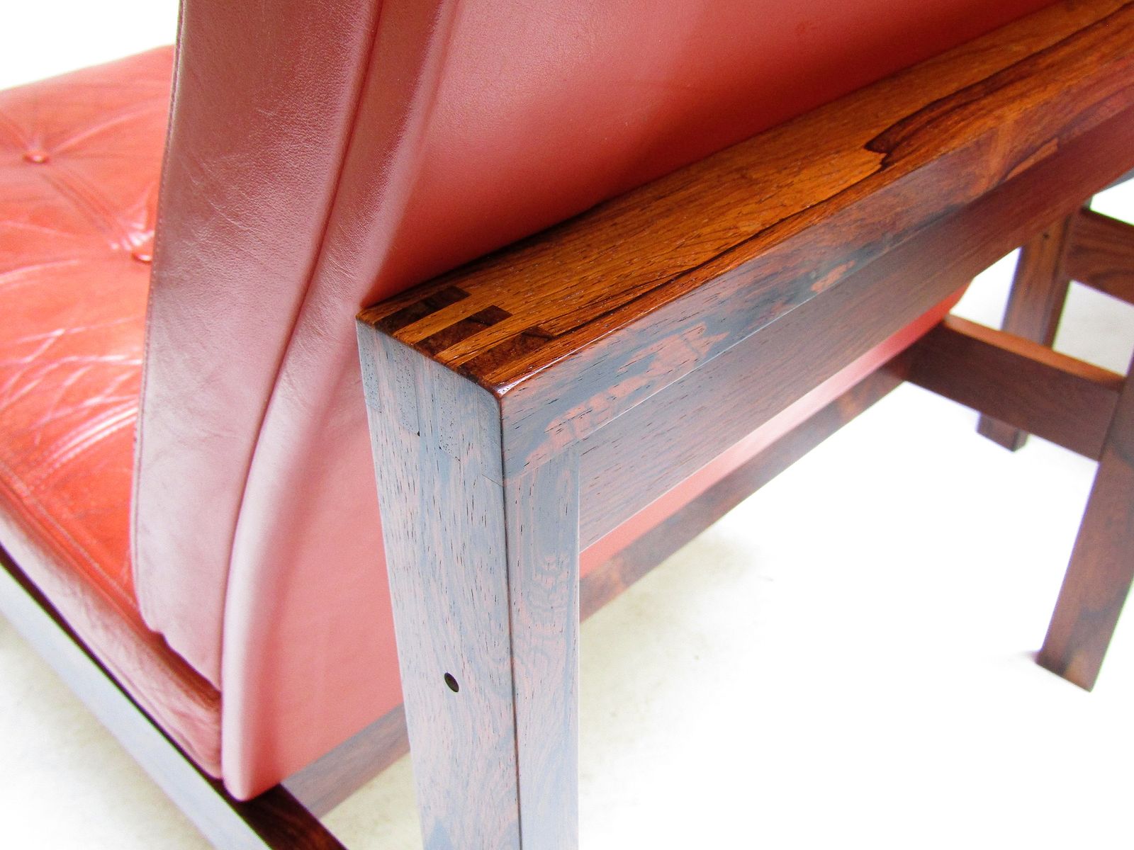 photo furniture Two Danish Rosewood & Leather Lounge Chairs By Ole Knudsen For France & Son