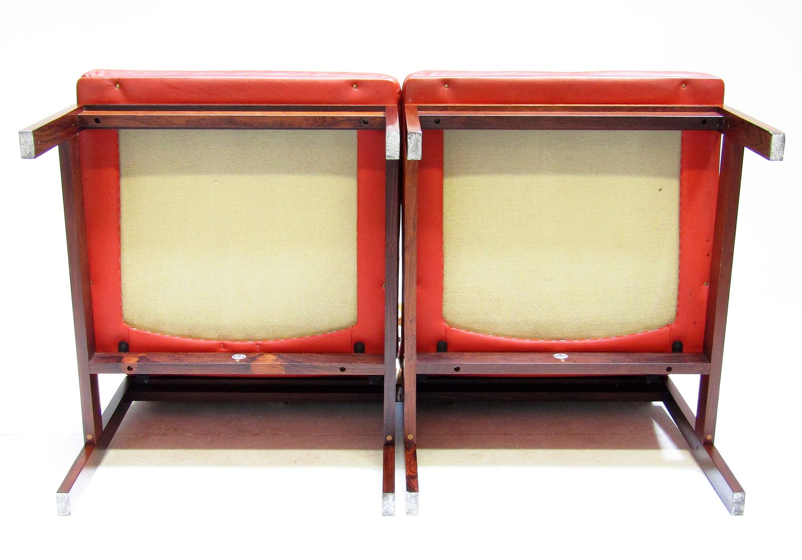 photo for sale Two Danish Rosewood & Leather Lounge Chairs By Ole Knudsen For France & Son