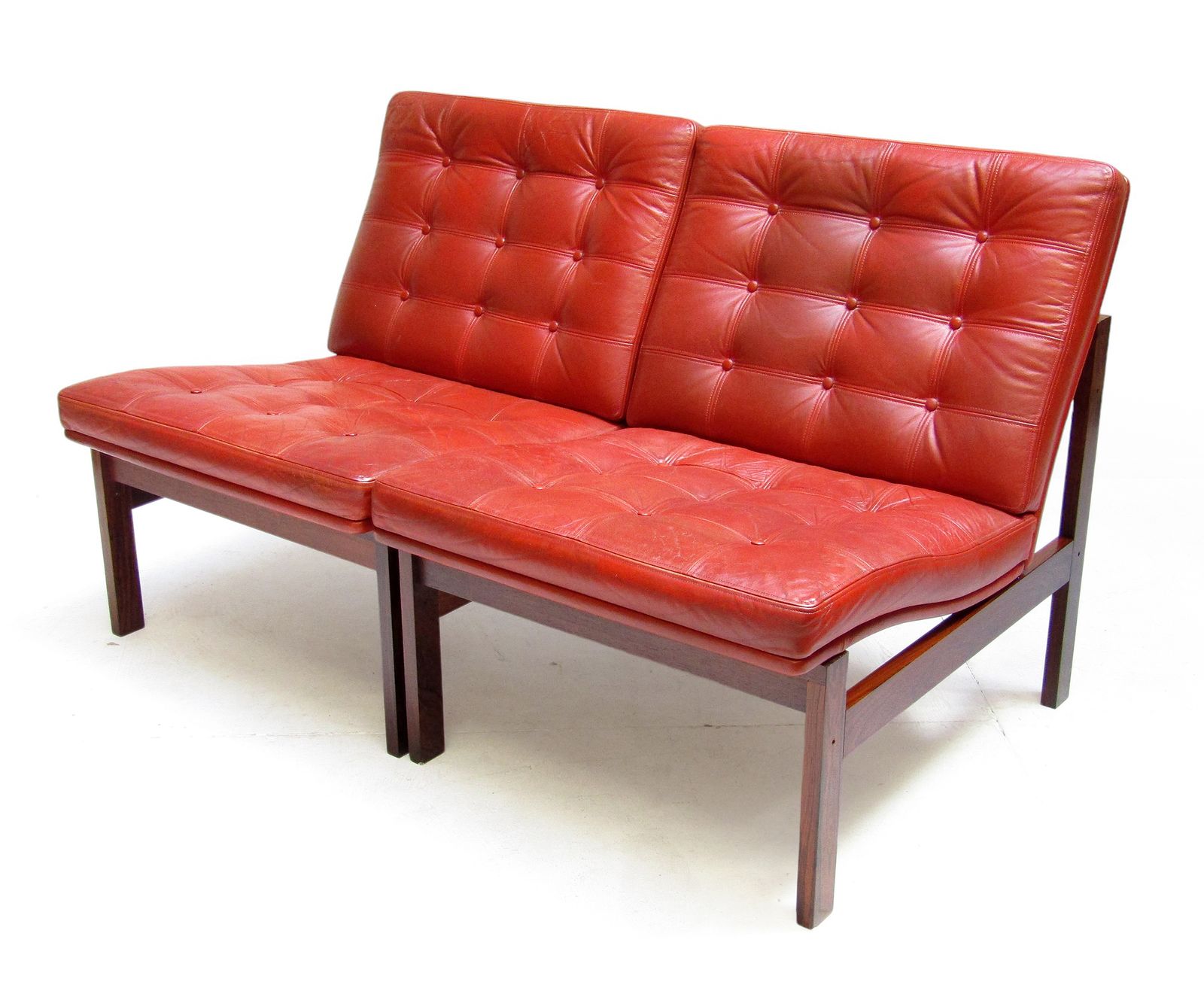 3600.0 Two Danish Rosewood & Leather Lounge Chairs By Ole Knudsen For France & Son photo