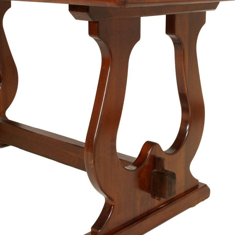 Era Art Deco Elegant Italian Frattino Table All Massive Oak Polished To Wax photo Furniture