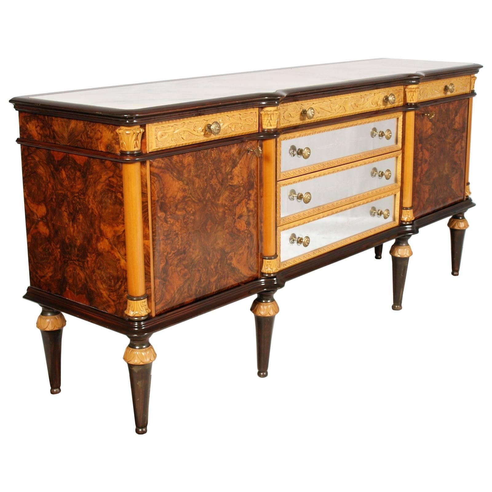 Mid Century Modern Eclectic Art Deco Credenza Vittorio Dassi Lissone Attributed