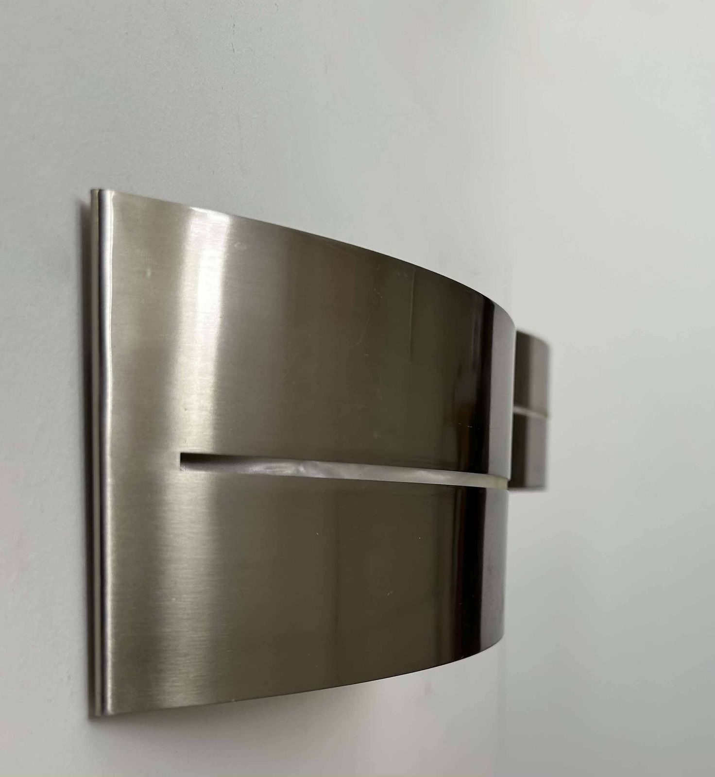 photo buy Pair Of Vintage Wall Lights, Brushed Metal, France 1980.