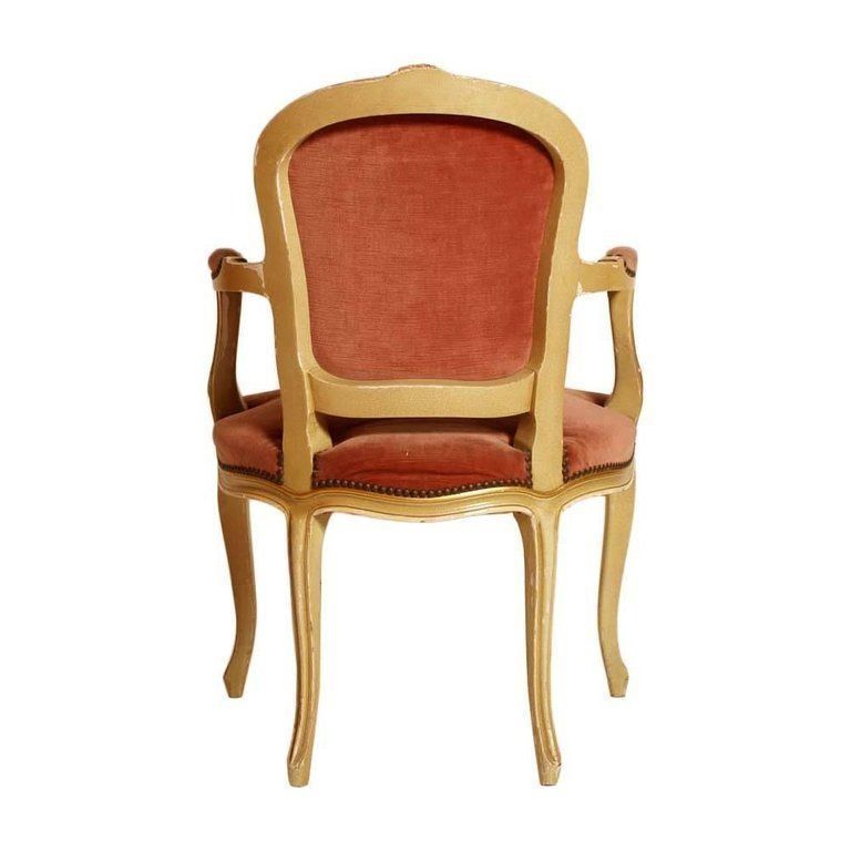 Last 19th Century Venetian Baroque Armchair In Carved Wood, Polychrome Laquered photo for sale