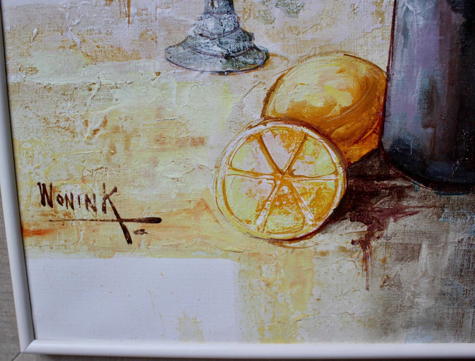 Large Mid Century Still Life Oil Painting By Wonink photo Art
