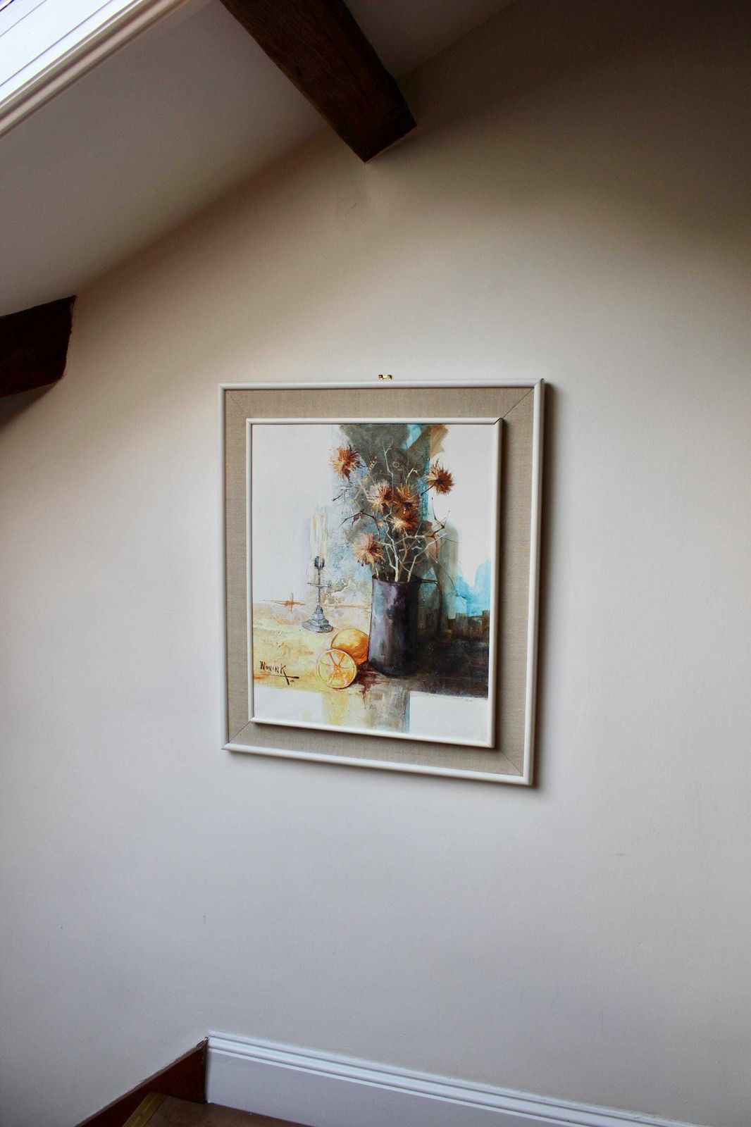 Large Mid Century Still Life Oil Painting By Wonink photo buy