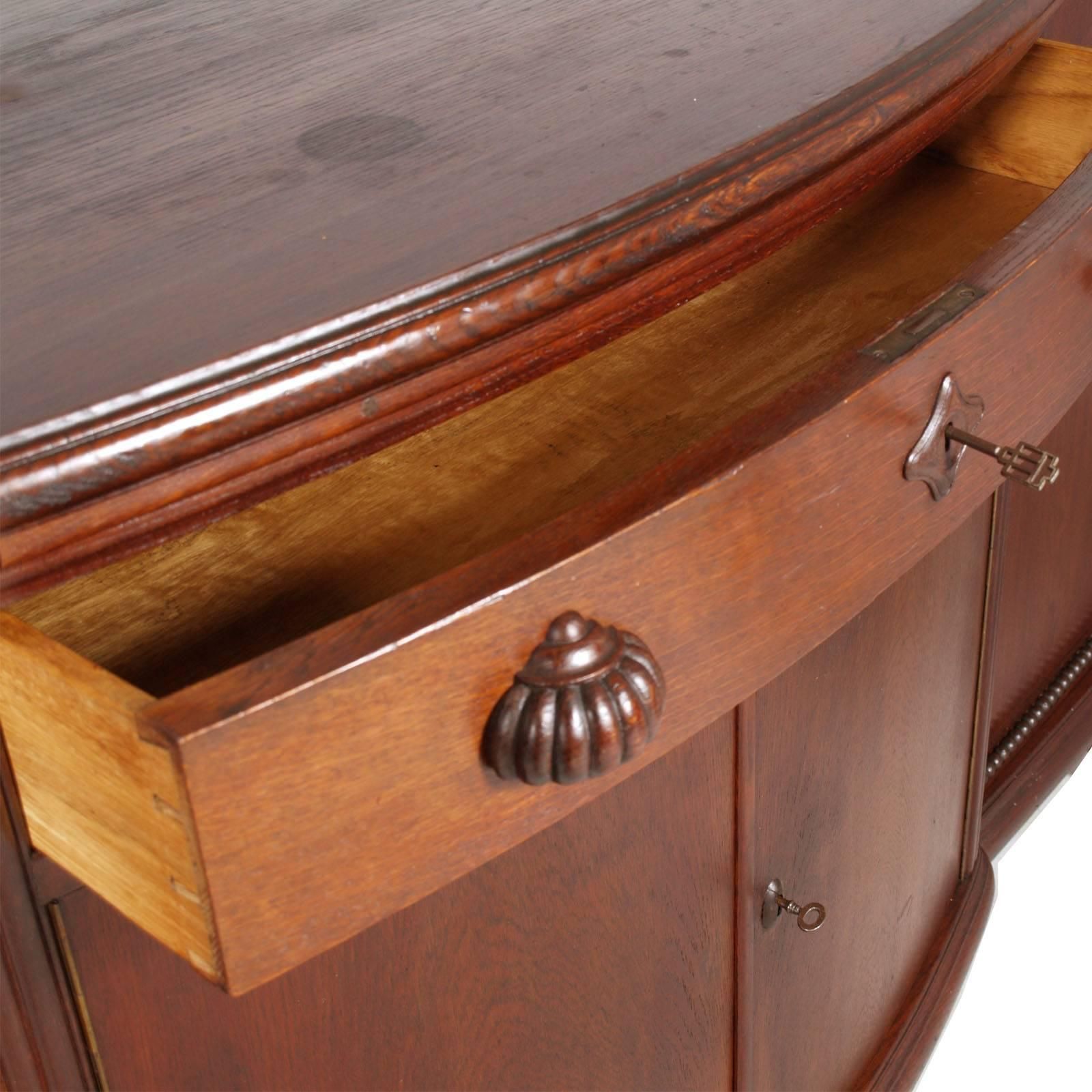 Swiss Early 20th Century Art Deco Credenza All In Oak Wood By E. Schwarz Zurich photo 8816.4