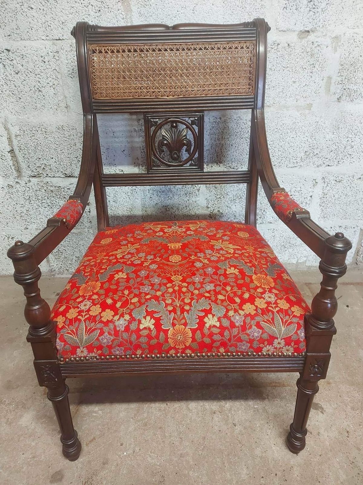 Pair Of Edwardian Rattan Back Library Armchairs photo for sale