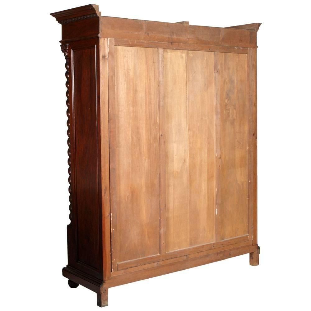 1890s Renaissance Revival Cupboard Wardrobe In Carved Walnut Finished To Wax photo Furniture