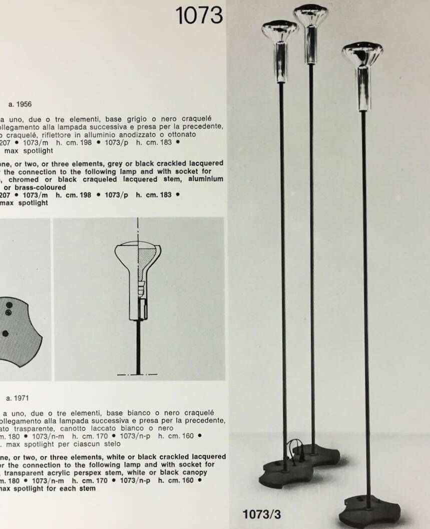 photo vintage Vintage Modernist Floor Lamp, Gino Sarfatti Model 1073, Arteluce Italy 1956