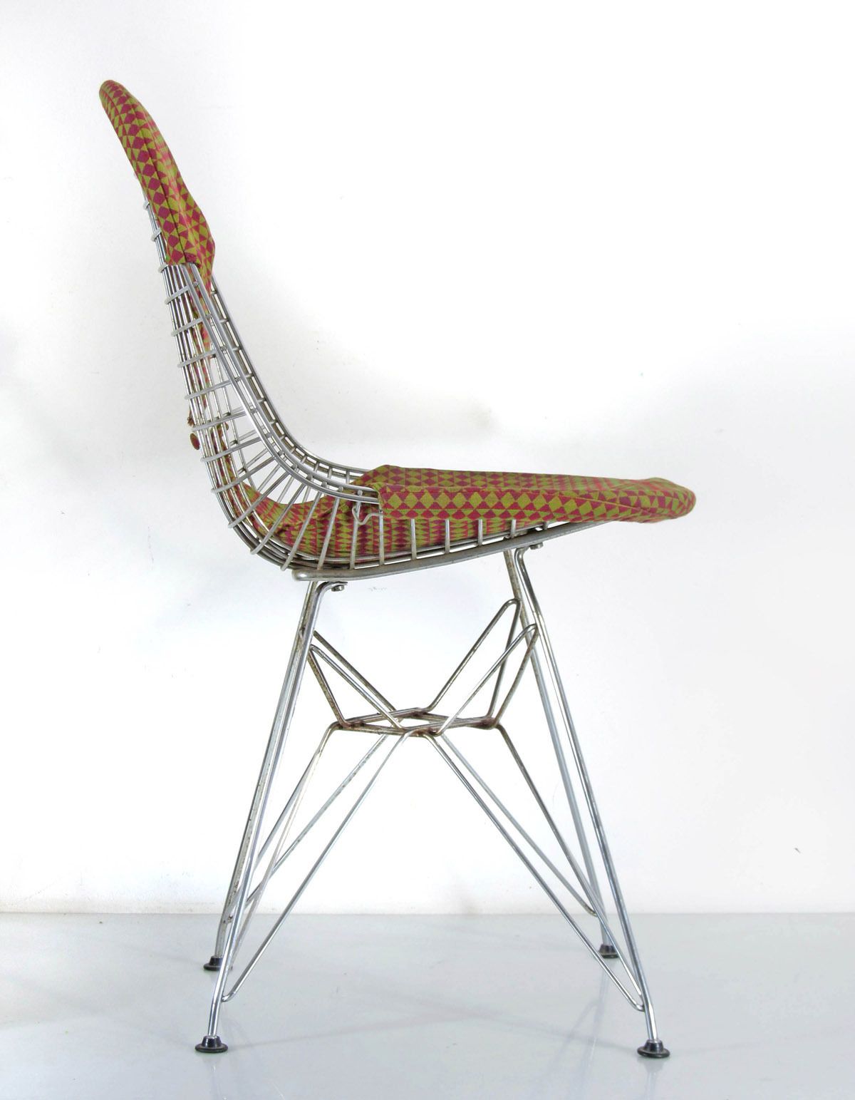 Charles Eames Dkr 2, Alexander Girard Fabric, Wire Chair photo for sale