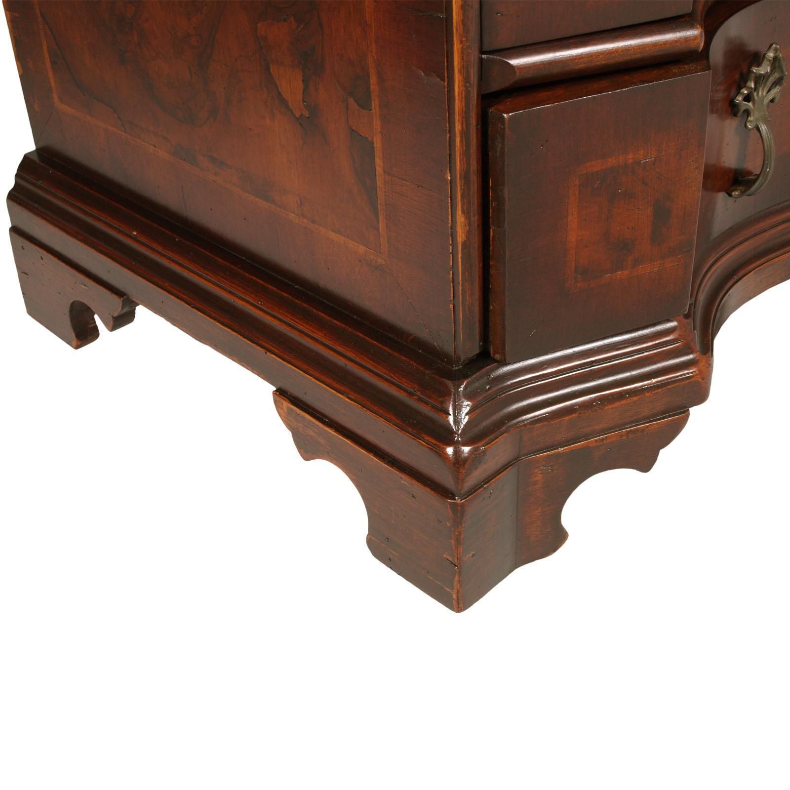photo furniture Early 20th Century Lombard Walnut Secretaire Burl Walnut Veneer & Threaded Maple