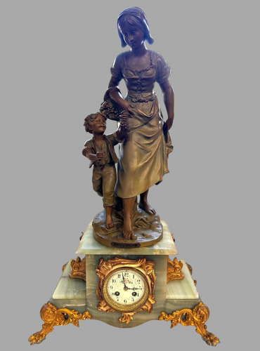 A 19thc Large French Garniture Clock By S Kinsburger photo for sale