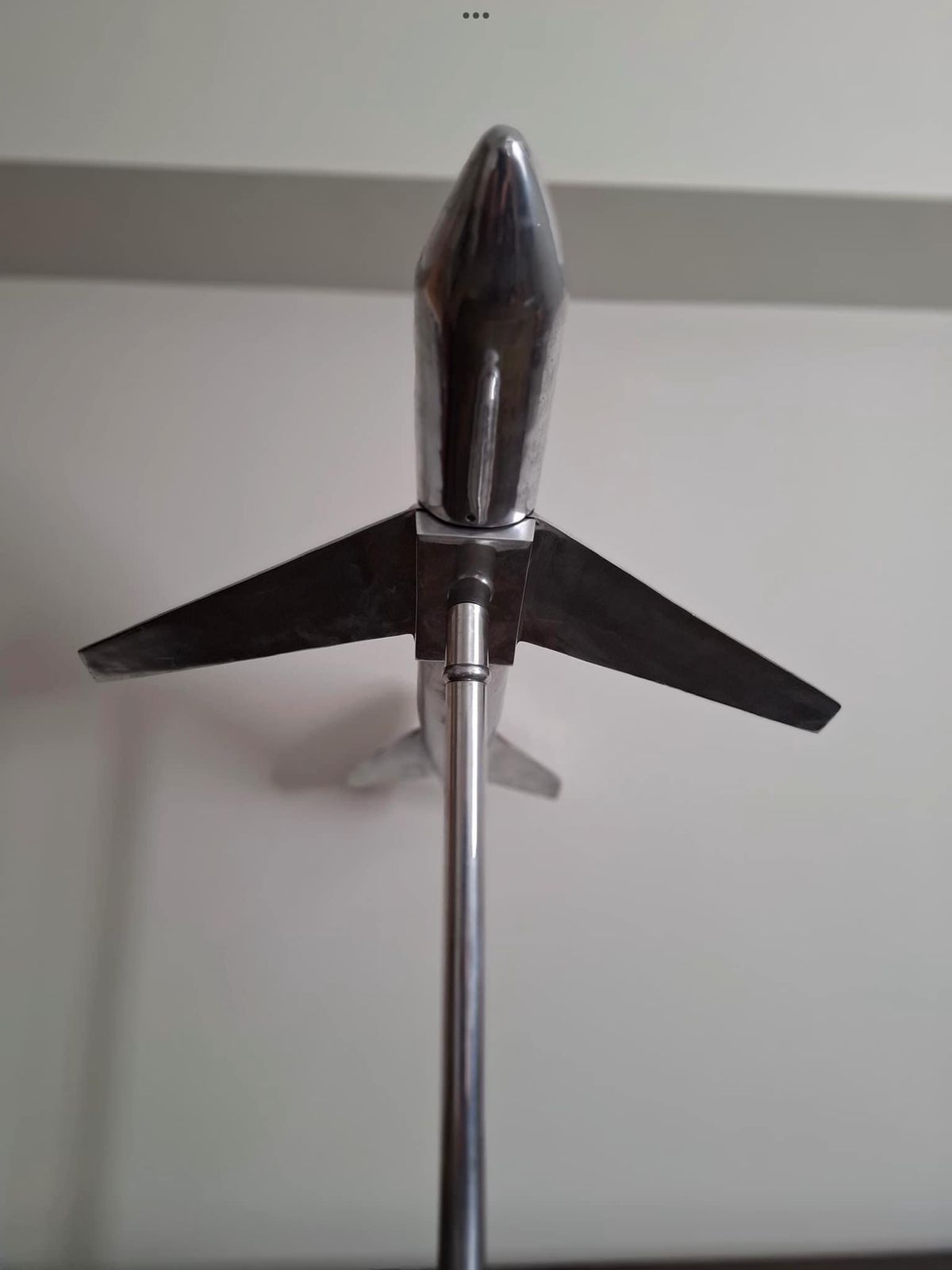 Large Art Deco Aluminium Cast Model  Jet Aircraft With Stand photo furniture