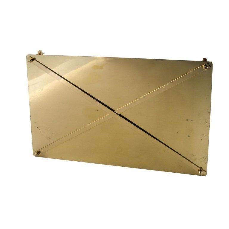 Art Deco Italian Tray Table In Golden Metal Decorated With Geometric Shapes photo buy