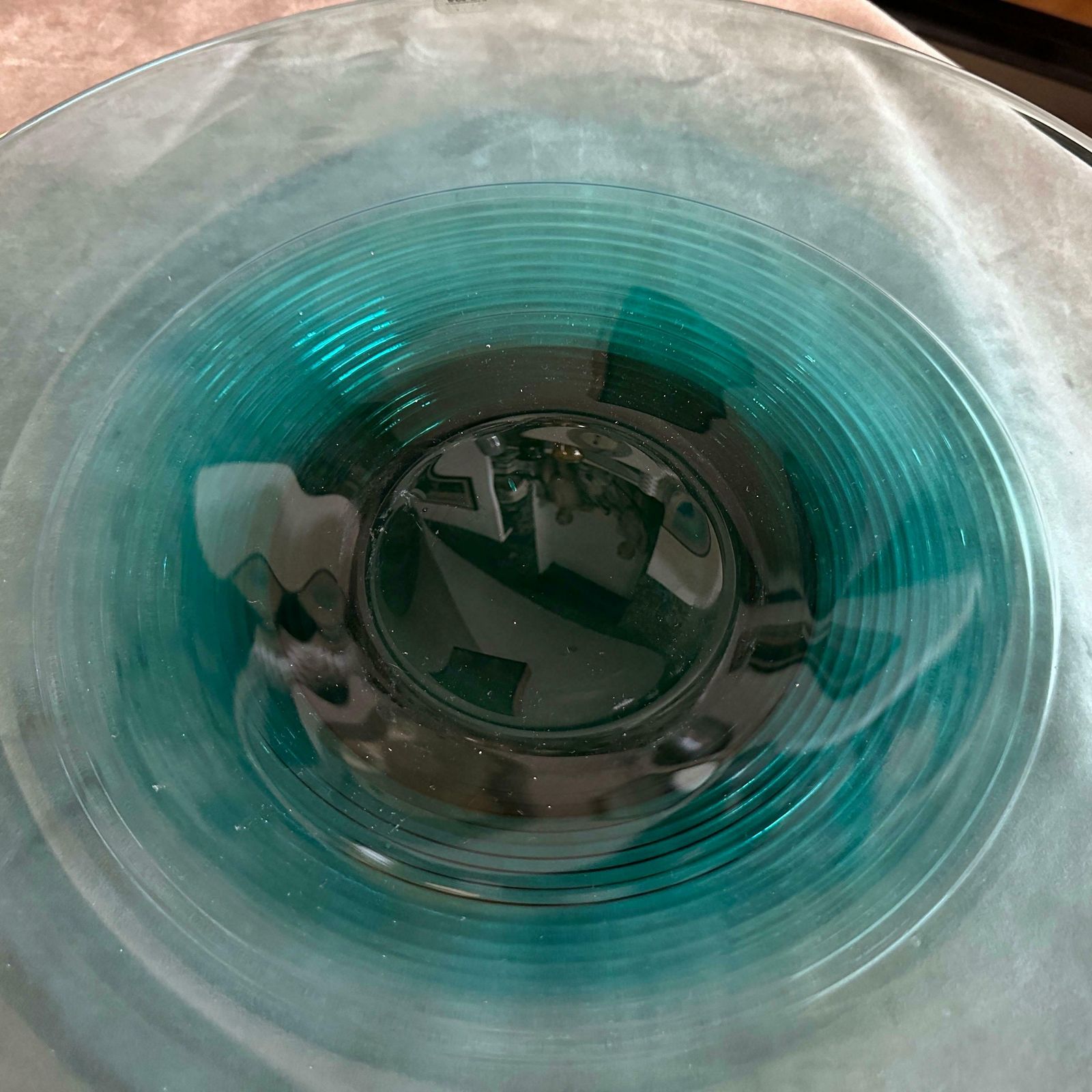 1980s Modern Green And Black Murano Glass Round Big Centerpiece By Veart photo for sale