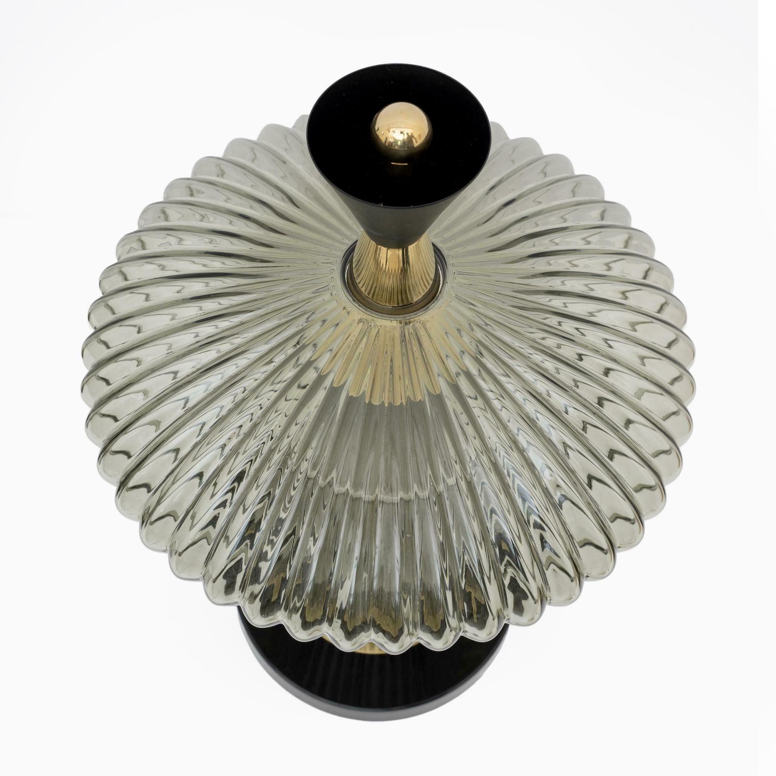 Pair Of Mushroom Shaped Table Lamps Murano Glass And Brass Feng Shui Style photo buy