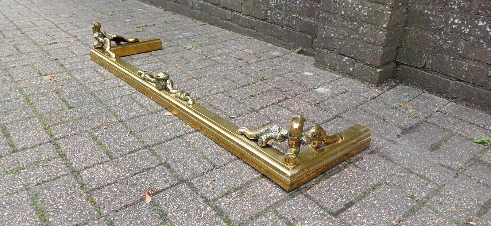 Large Restored Victorian Brass Fender With Matching Fire Irons Superb Quality And Beautifully Preserved photo Home Fixtures