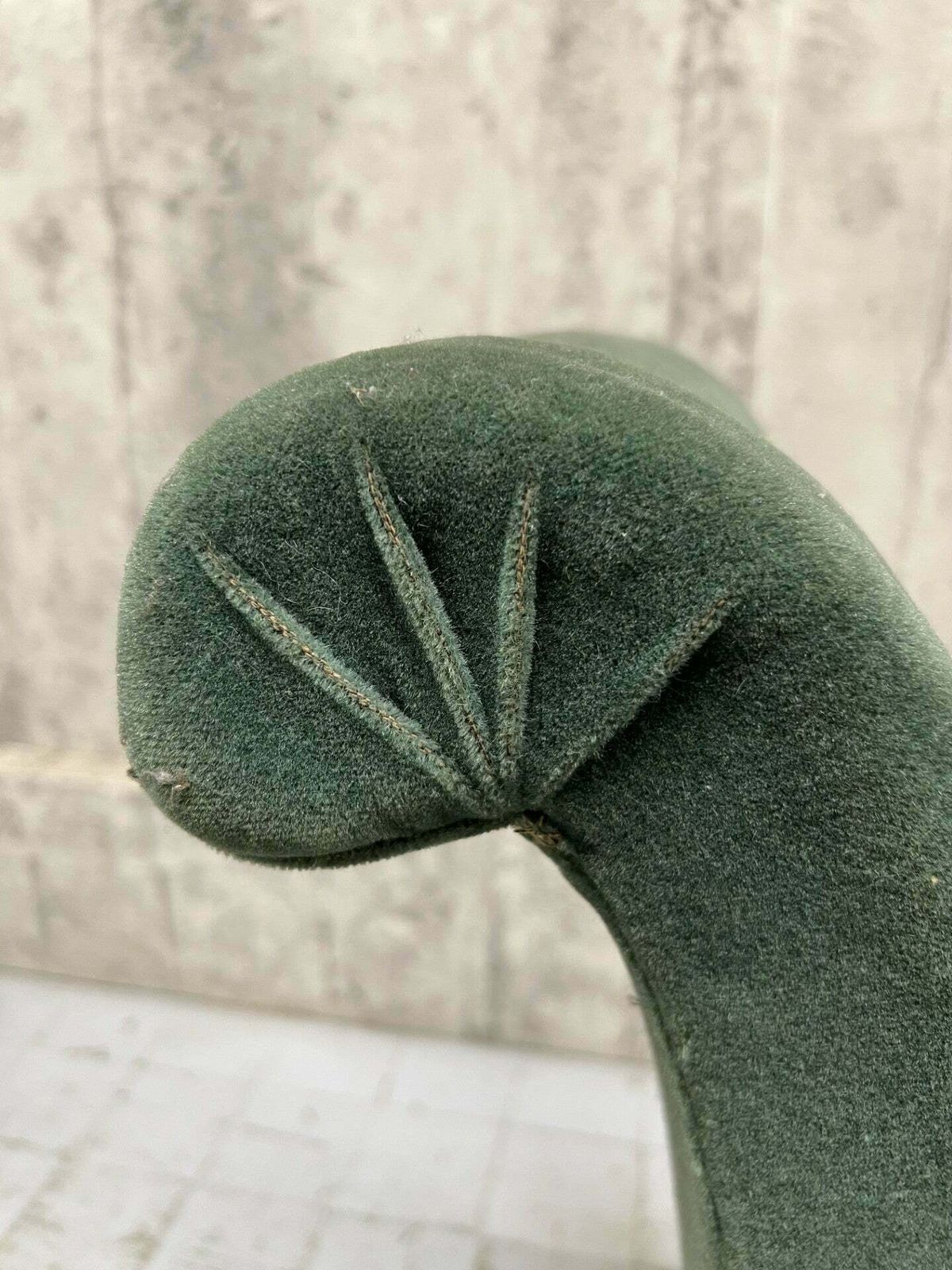 photo for sale Napoleon III Sage Green Mohair Velvet Slipper Chair