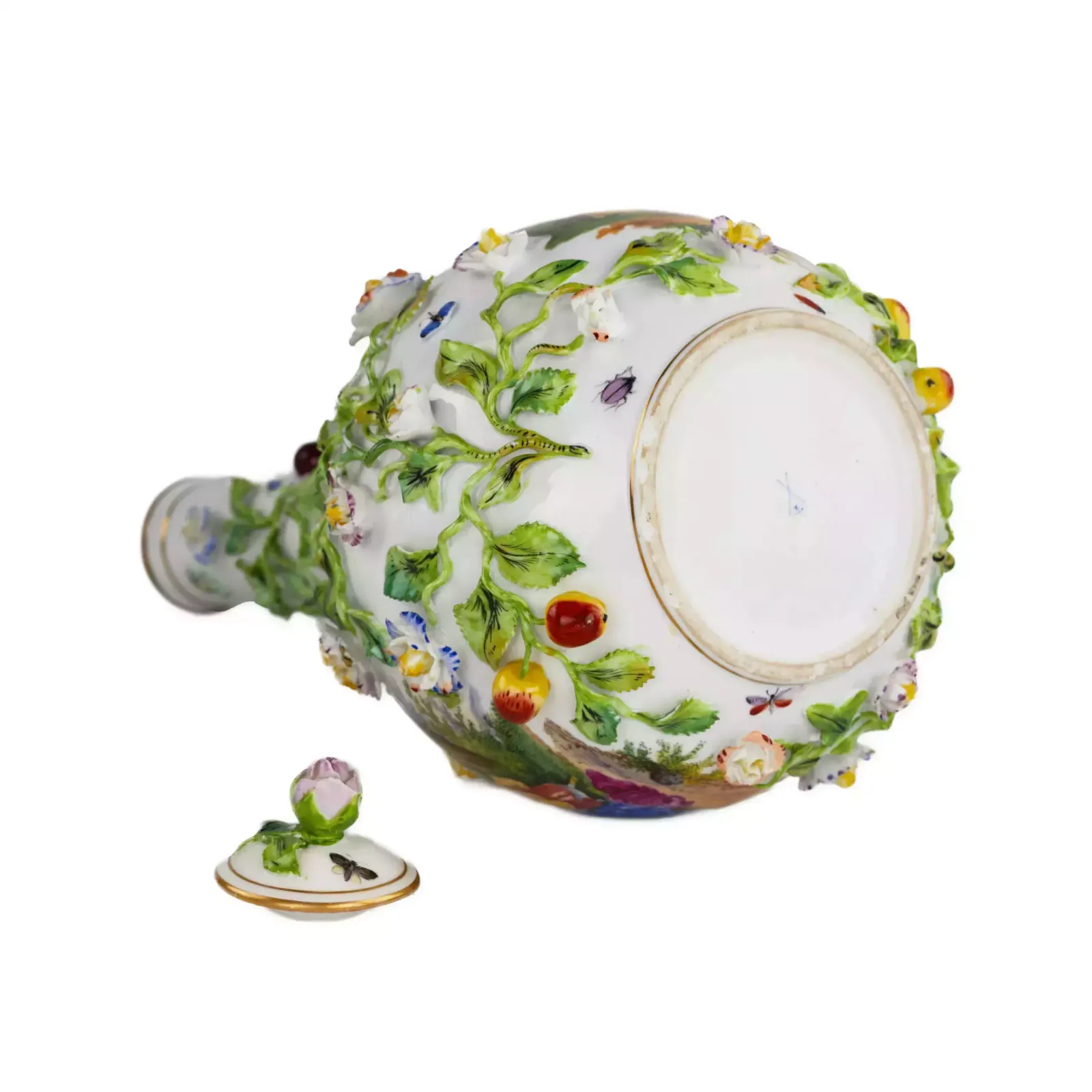 Porcelain Decanter Vase With Lid In Neo Baroque Style. Dresden. The Turn Of The 19th 20th Centuries. photo for sale