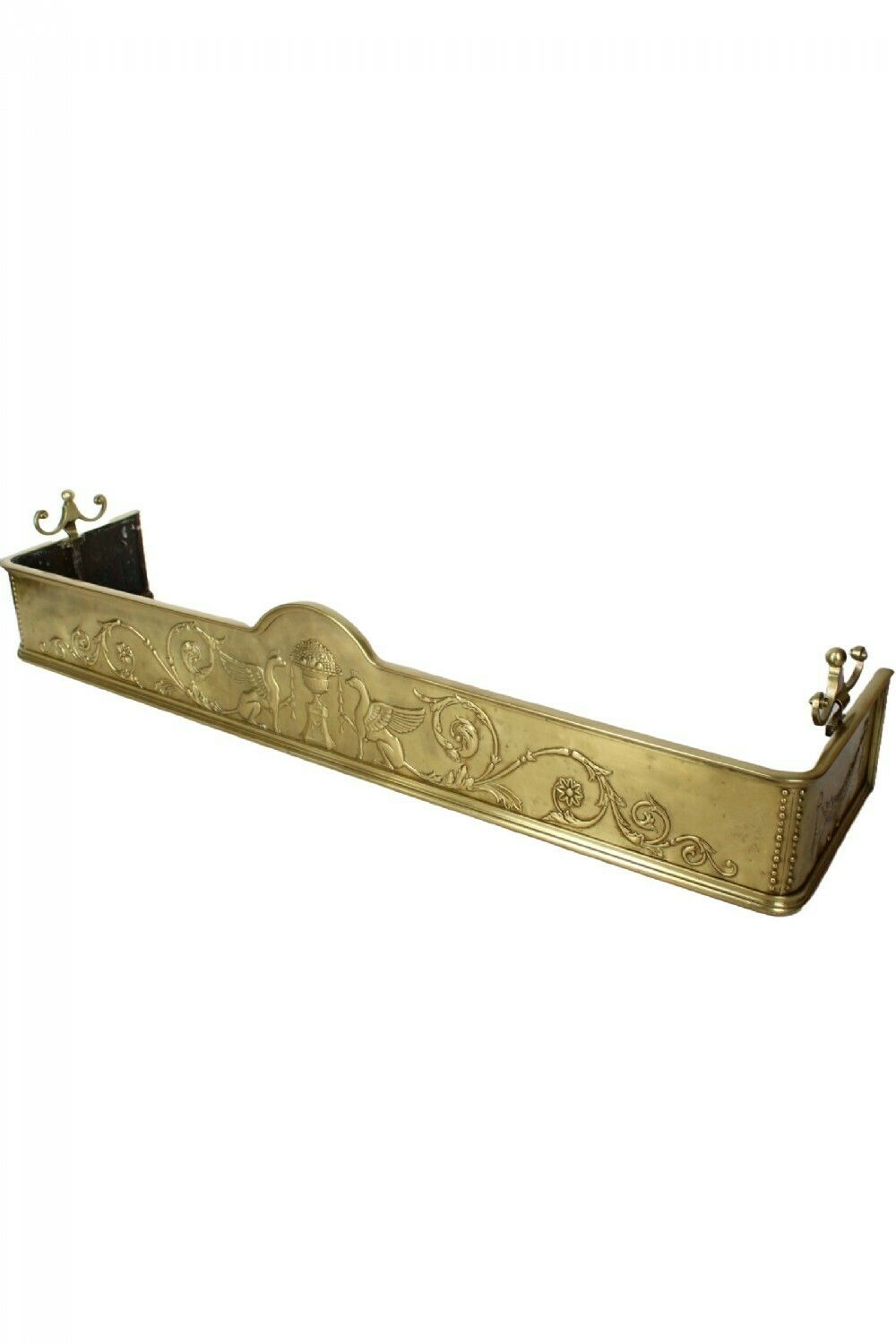 Large (4ft6) Victorian Brass Neoclassical Fire Fender photo 650.0