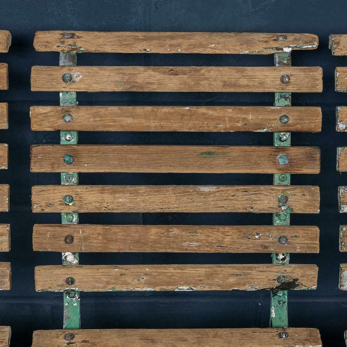 1495.0 19th Century Set Of Four Victorian Wrought Iron & Wood Garden Seats C.1890 photo