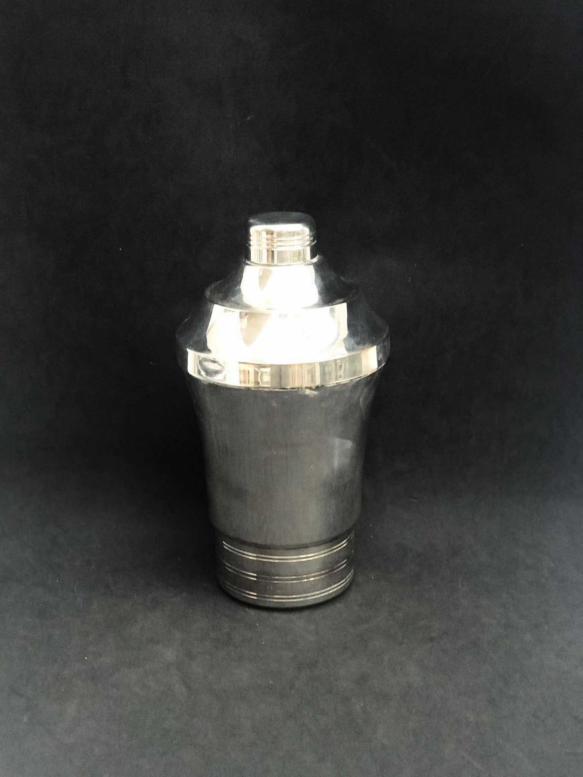 Grote Cocktailshaker – Vintage, Art Deco, Verzilverd Metaal, Baraccessoires, Martinishaker, Vintage Barware, Mid Century photo for sale