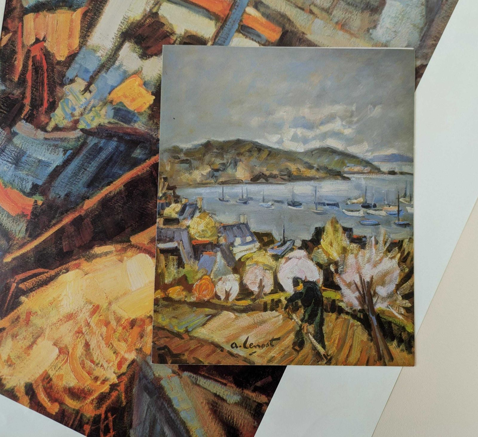 Vintage French Artist Alain Le Nost (1934   2023) 1980s Signed Exhibition Poster And Lithograph Art Print photo Art