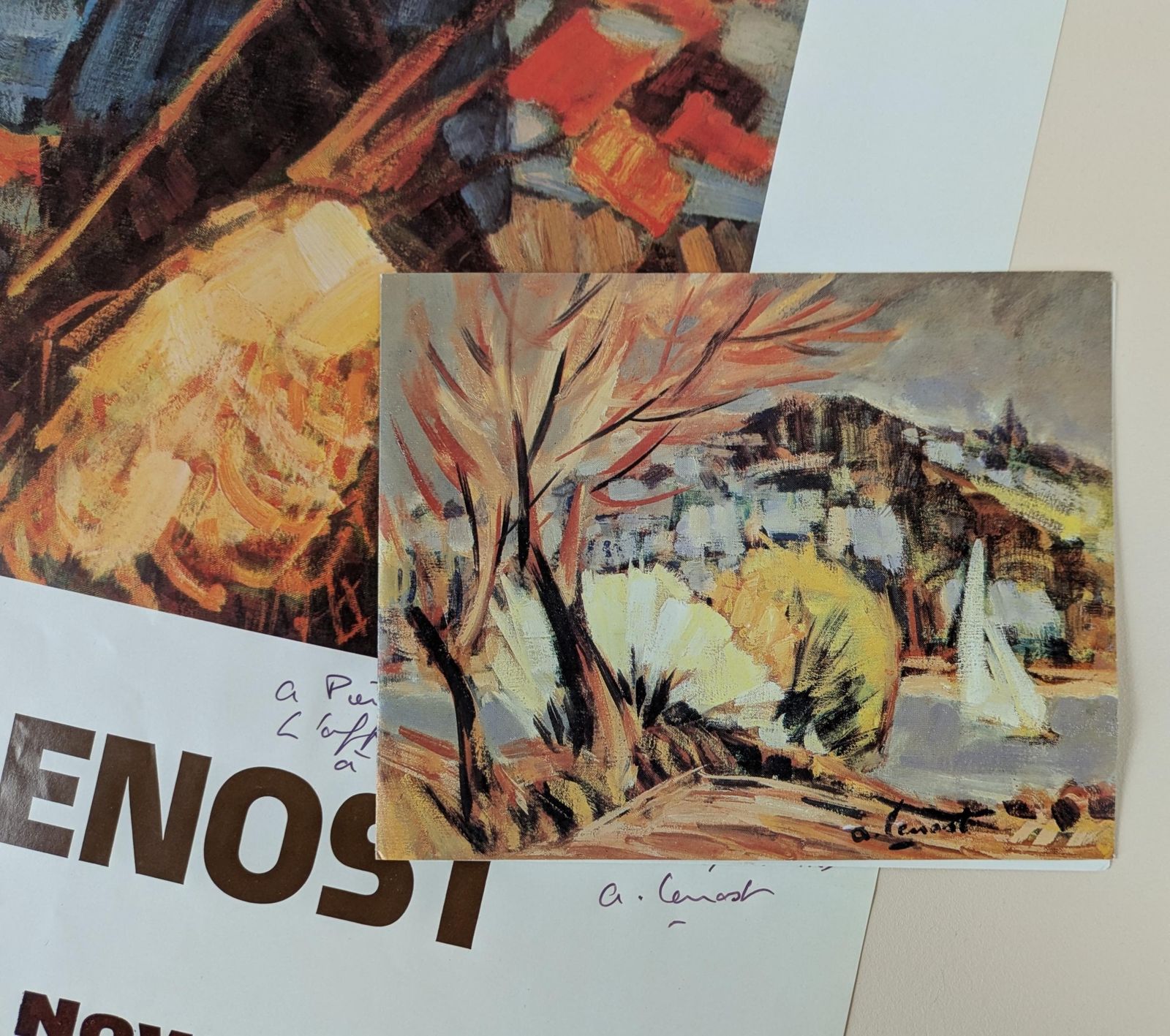 Vintage French Artist Alain Le Nost (1934   2023) 1980s Signed Exhibition Poster And Lithograph Art Print photo buy