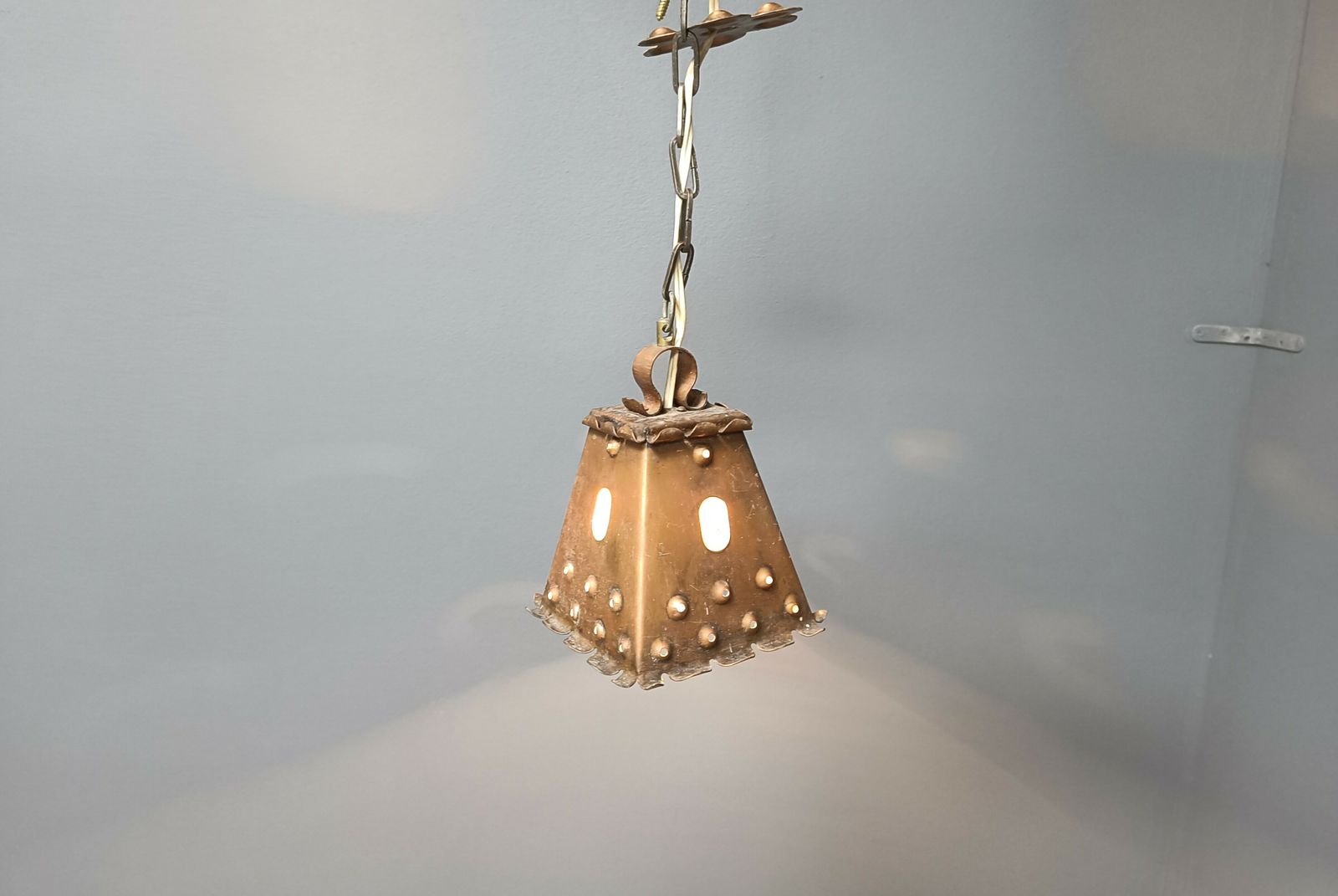 Brutalist Copper Pendant Light, 1970s photo 150.0