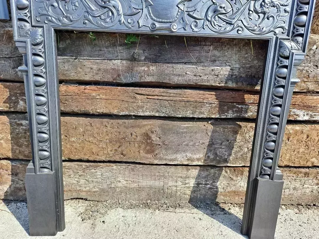 Antique Victorian Cast Iron Fireplace Surround photo for sale