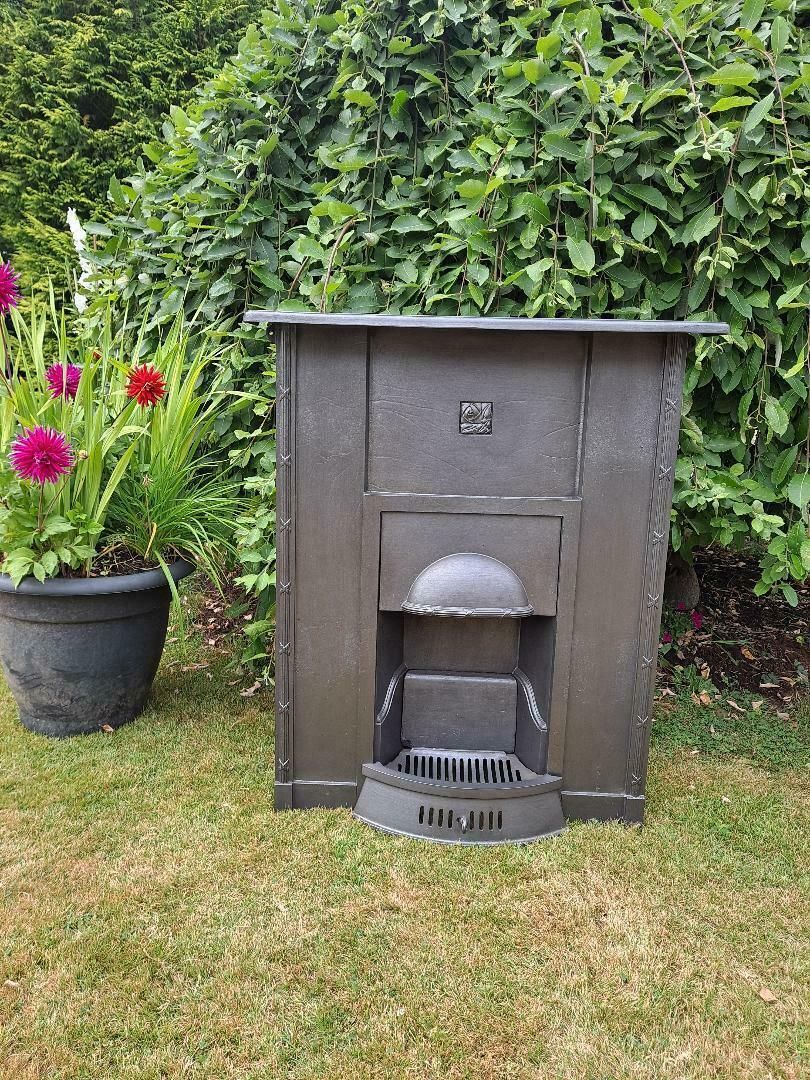 Combination All In One Cast Iron Fireplace Complete Arts And Crafts Fireplace