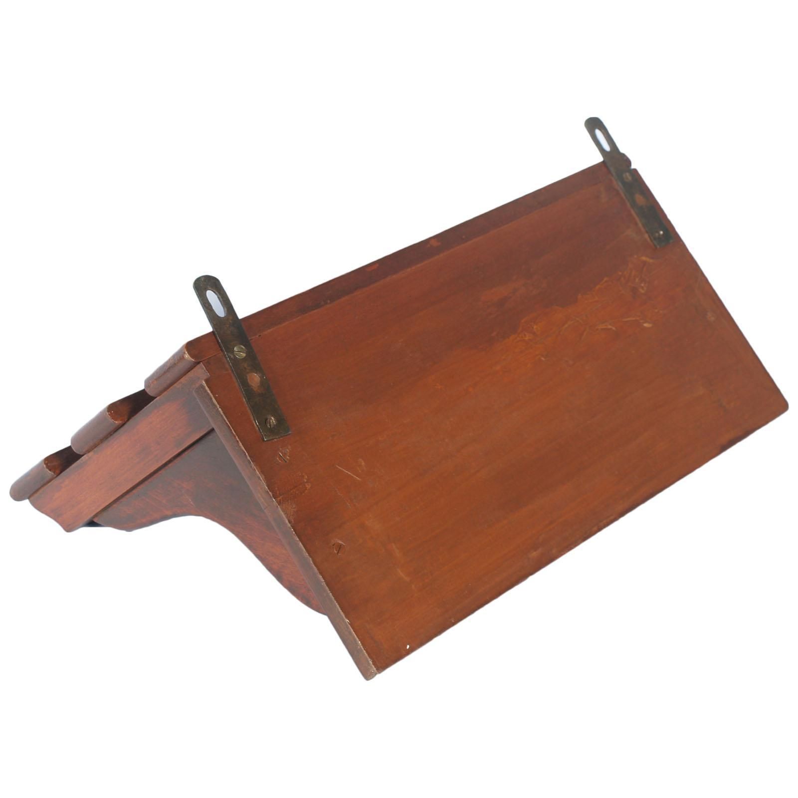 Early 20th Century Small Tyrolean Wall Shelf, Art Nouveau, In Hand Carved Walnut photo buy